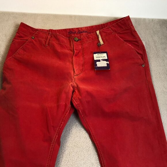 Robert Graham Mens Pants 40x35 Red Slim Fit Jeano Style Cotton Casual Trousers - Picture 10 of 16